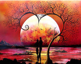 Love Tree And Sunset